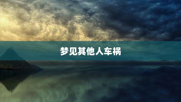 梦见其他人车祸