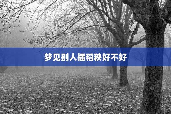 梦见别人插稻秧好不好