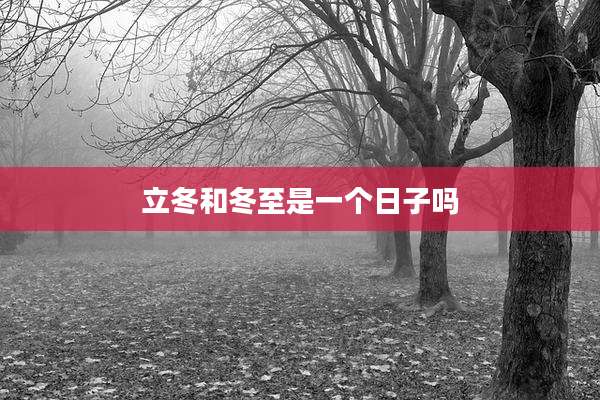 立冬和冬至是一个日子吗