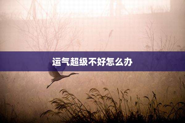 运气超级不好怎么办