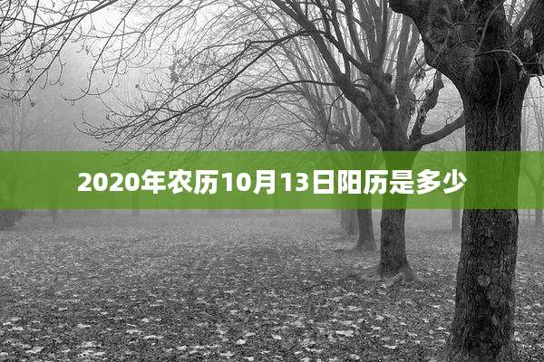 2020年农历10月13日阳历是多少