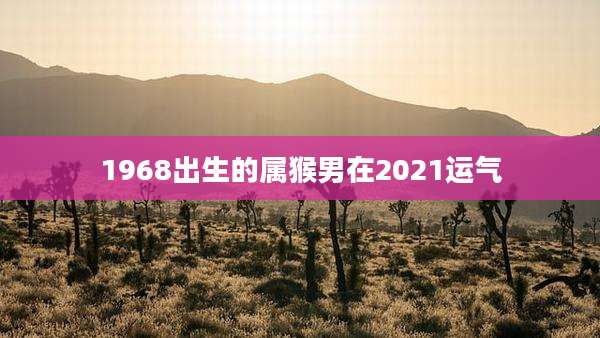 1968出生的属猴男在2021运气