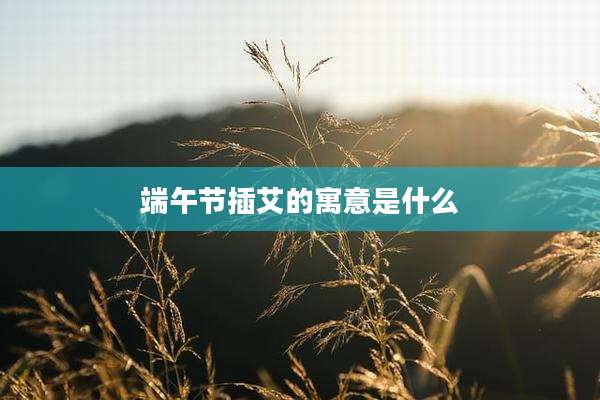 端午节插艾的寓意是什么