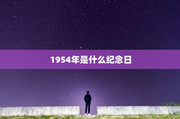 1954年是什么纪念日