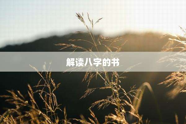 解读八字的书