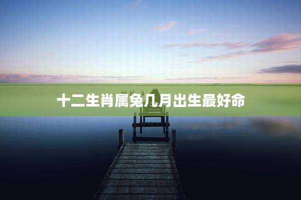 十二生肖属兔几月出生最好命