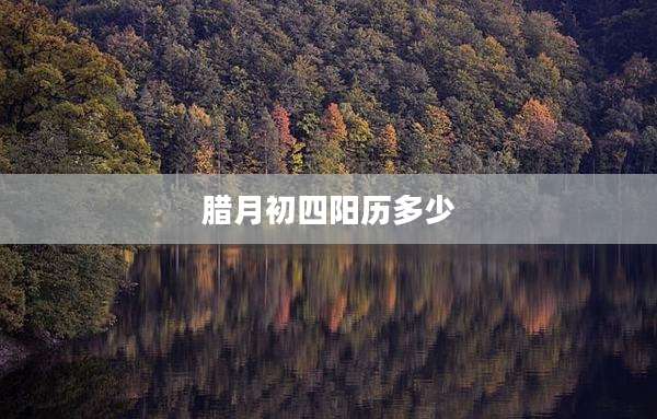 腊月初四阳历多少