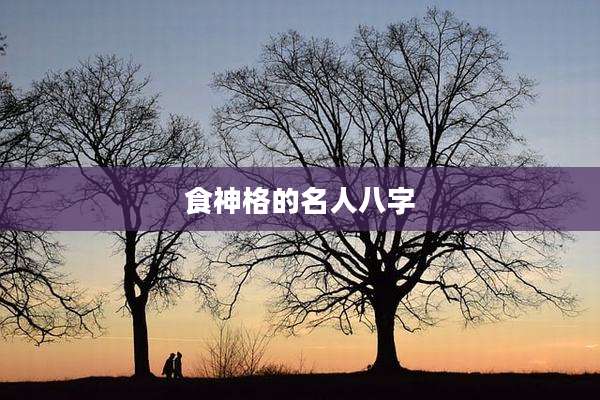 食神格的名人八字