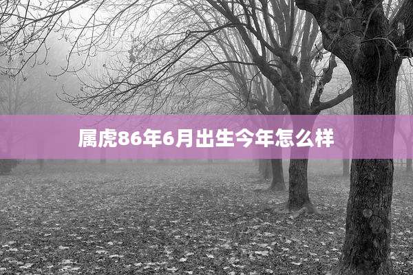 属虎86年6月出生今年怎么样