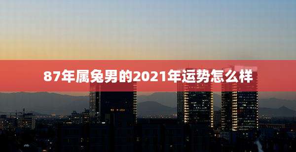 87年属兔男的2021年运势怎么样