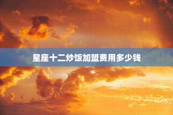 星座十二炒饭加盟费用多少钱