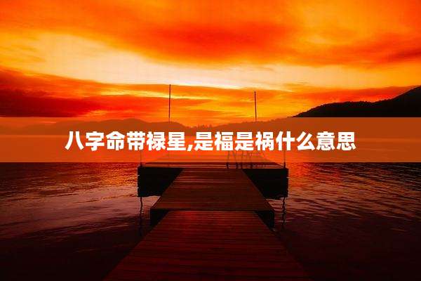 八字命带禄星,是福是祸什么意思