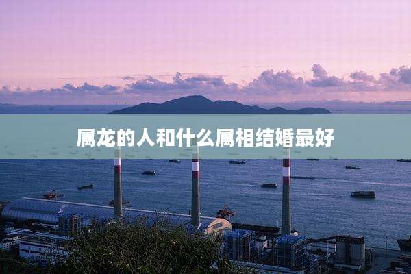 属龙的人和什么属相结婚最好
