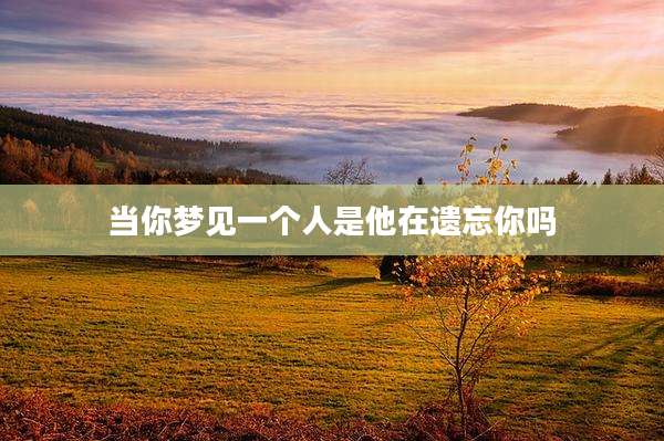 当你梦见一个人是他在遗忘你吗