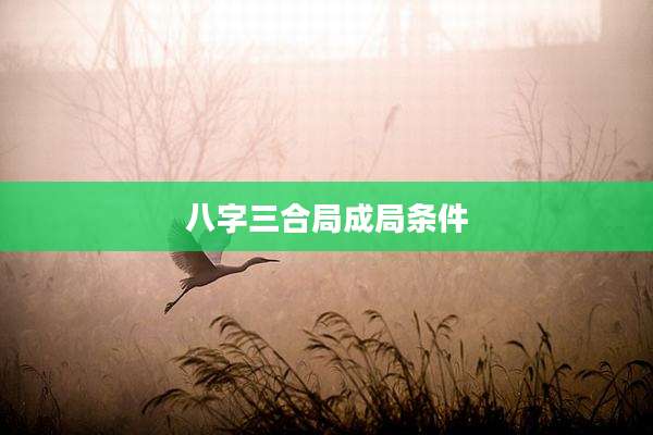 八字三合局成局条件