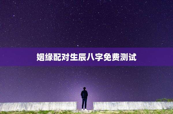 姻缘配对生辰八字免费测试