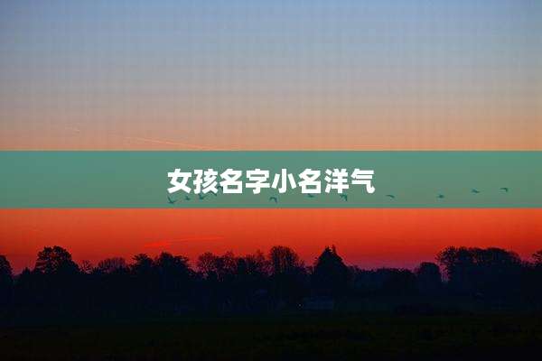女孩名字小名洋气