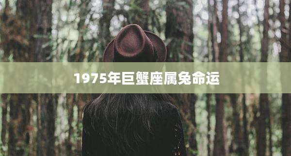 1975年巨蟹座属兔命运