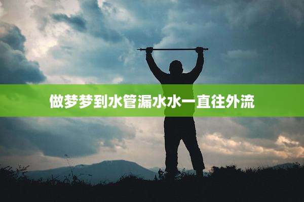 做梦梦到水管漏水水一直往外流