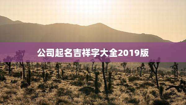 公司起名吉祥字大全2019版