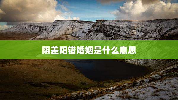 阴差阳错婚姻是什么意思