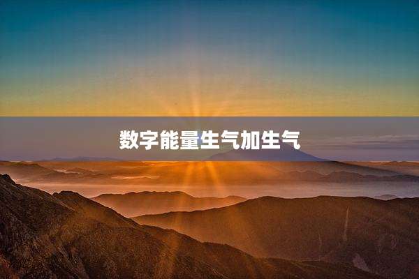 数字能量生气加生气