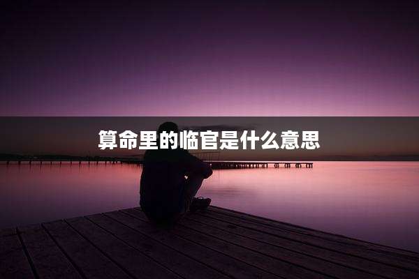 算命里的临官是什么意思