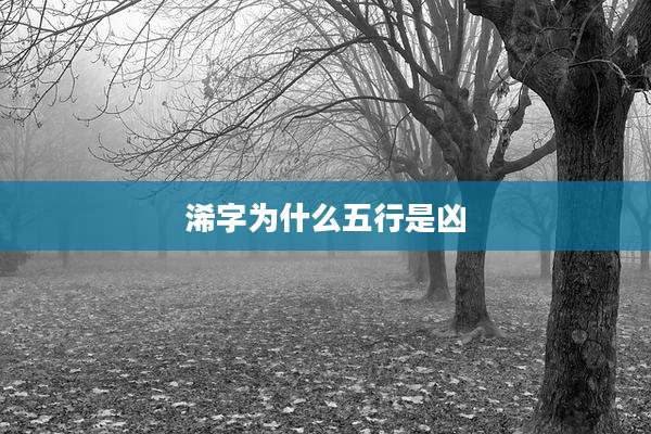 浠字为什么五行是凶