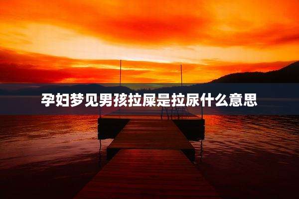 孕妇梦见男孩拉屎是拉尿什么意思