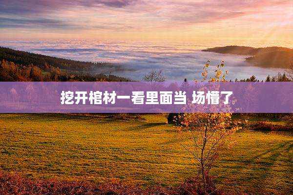 挖开棺材一看里面当 场懵了