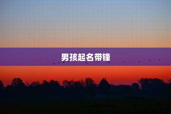 男孩起名带锋