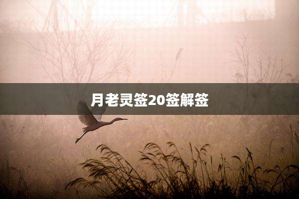 月老灵签20签解签
