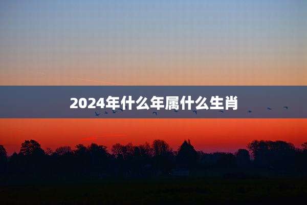 2024年什么年属什么生肖
