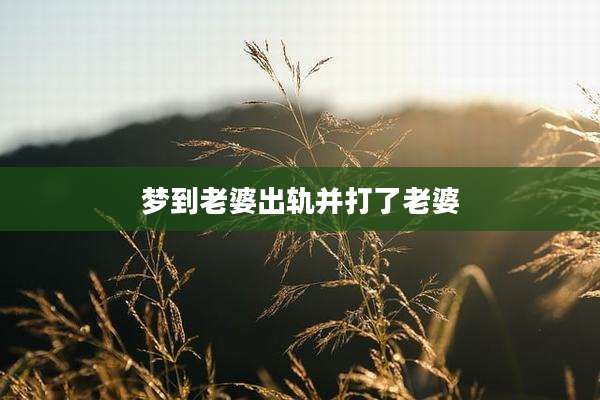 梦到老婆出轨并打了老婆