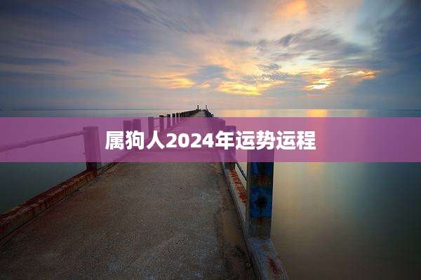 属狗人2024年运势运程