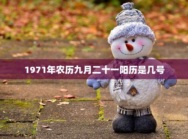 1971年农历九月二十一阳历是几号