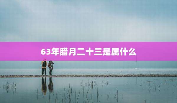63年腊月二十三是属什么