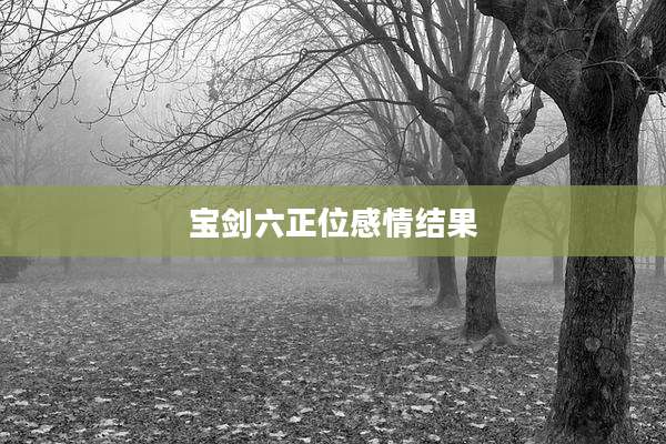 宝剑六正位感情结果