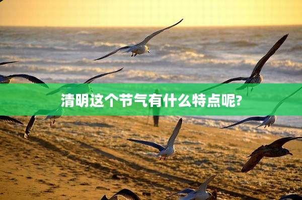清明这个节气有什么特点呢?