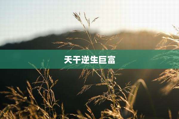 天干逆生巨富