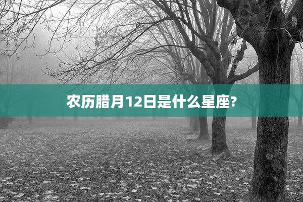 农历腊月12日是什么星座?