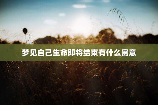 梦见自己生命即将结束有什么寓意