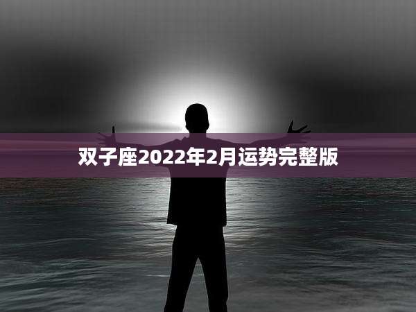 双子座2022年2月运势完整版