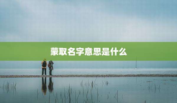 蒙取名字意思是什么
