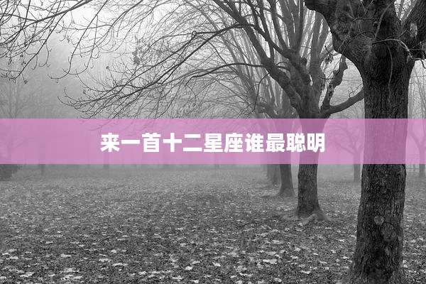 来一首十二星座谁最聪明
