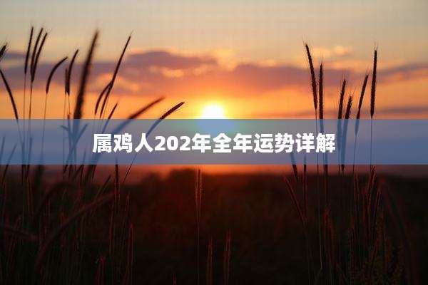 属鸡人202年全年运势详解