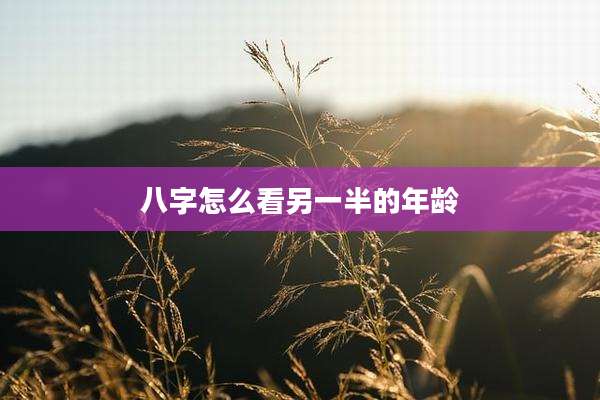 八字怎么看另一半的年龄