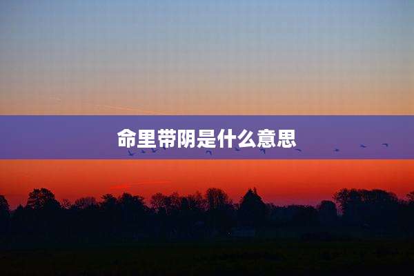 命里带阴是什么意思