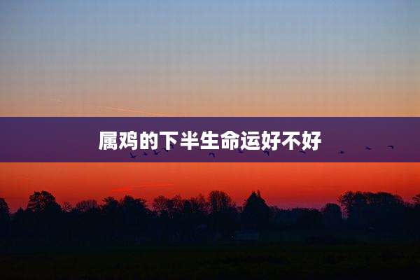属鸡的下半生命运好不好