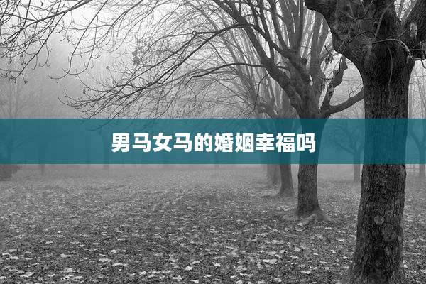 男马女马的婚姻幸福吗